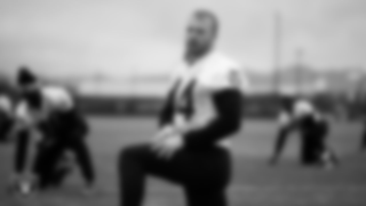 Las Vegas Raiders linebacker Tommy Eichenberg (44) during practice at Intermountain Health Performance Center.