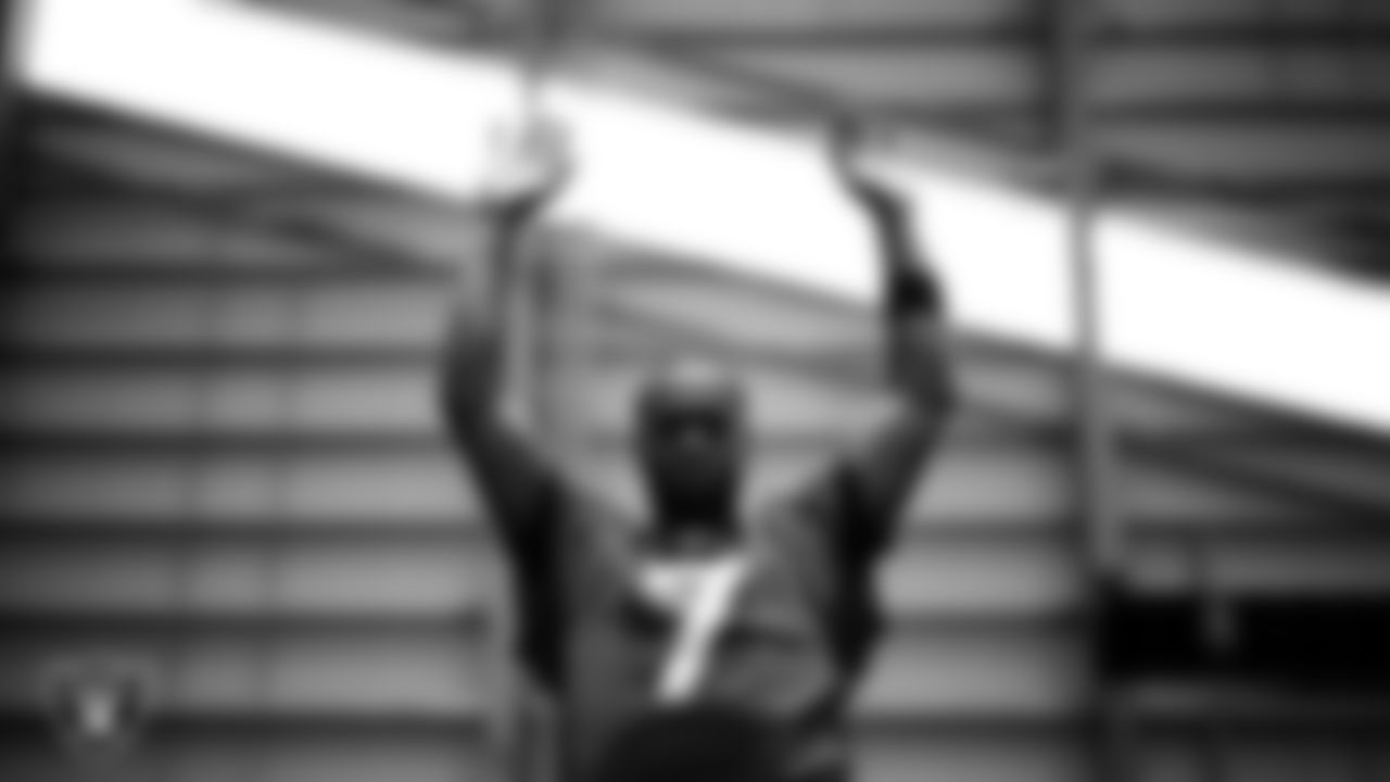 Las Vegas Raiders quarterback Geno Smith (7) at a workout during phase two of the offseason program at Intermountain Health Performance Center.
