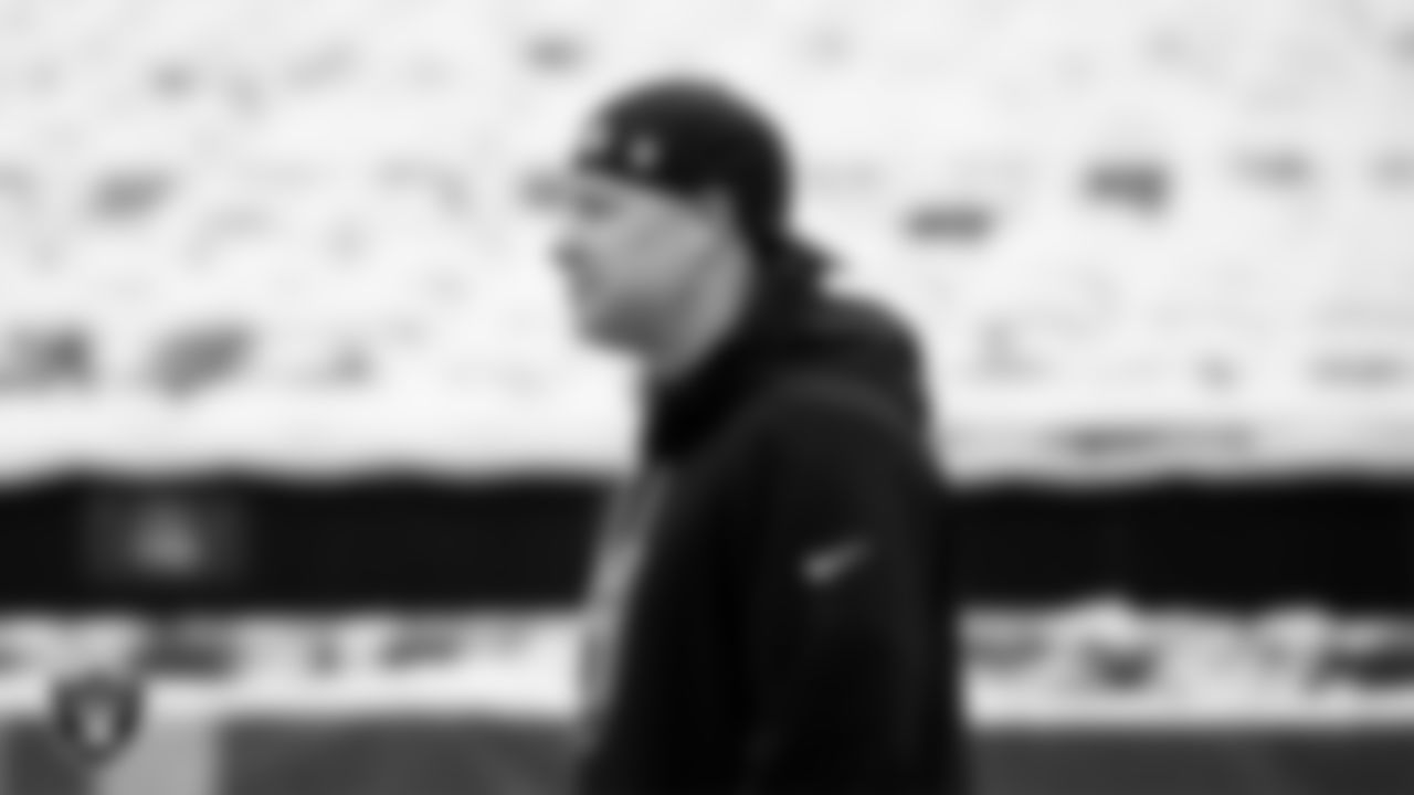 Las Vegas Raiders linebackers coach John Glenn before the regular season away game against the Philadelphia Eagles at Lincoln Financial Field.