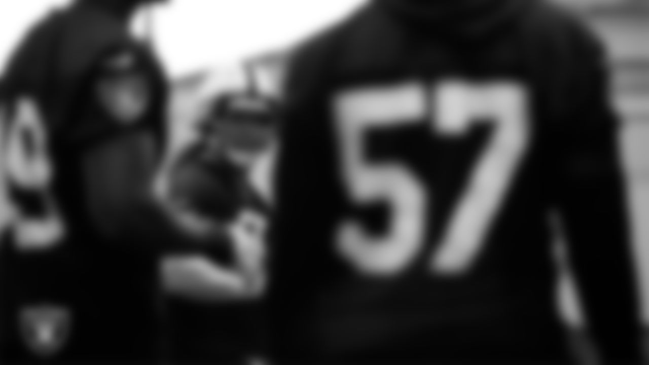 Las Vegas Raiders defensive tackle Leki Fotu (95) during practice at Intermountain Health Performance Center.