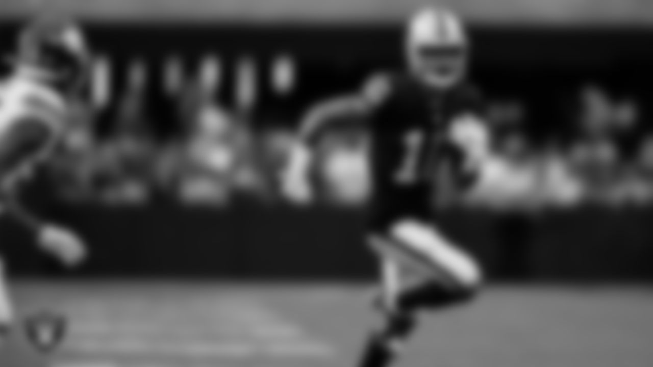 Las Vegas Raiders wide receiver Jakobi Meyers (16) during the regular season home game against the New York Giants at Allegiant Stadium.