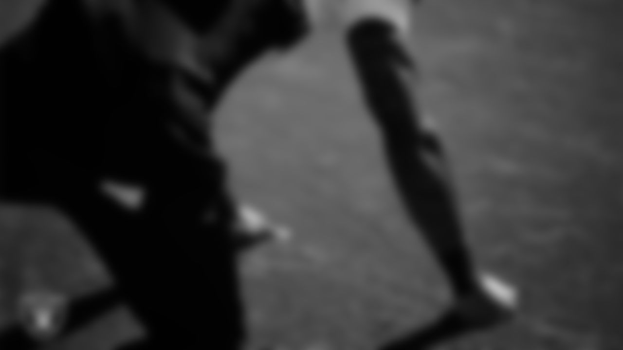 A Las Vegas Raider during practice at Intermountain Health Performance Center.