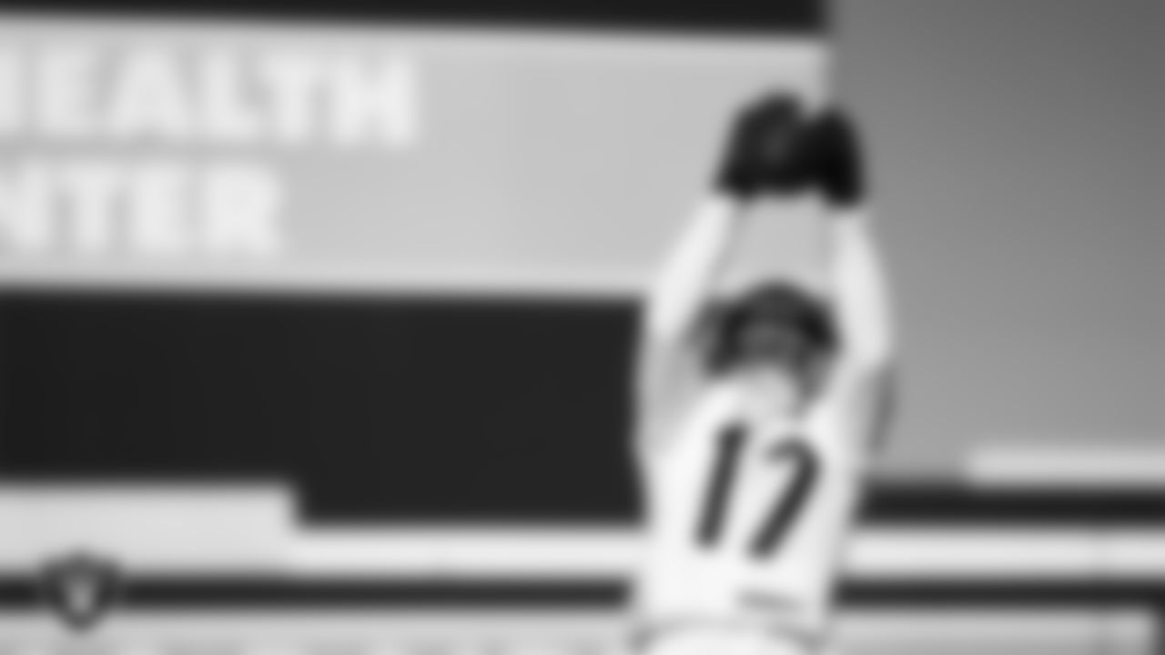 Las Vegas Raiders wide receiver Tyler Lockett (17) during practice at Intermountain Health Performance Center.