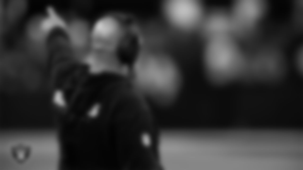 Las Vegas Raiders Interim Head Coach Antonio Pierce on the sidelines during the regular season home game against the New York Giants at Allegiant Stadium.