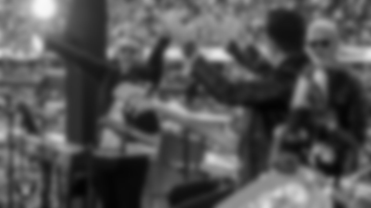 The Raiders House Band performs during the regular season home game against the Jacksonville Jaguars at Allegiant Stadium.