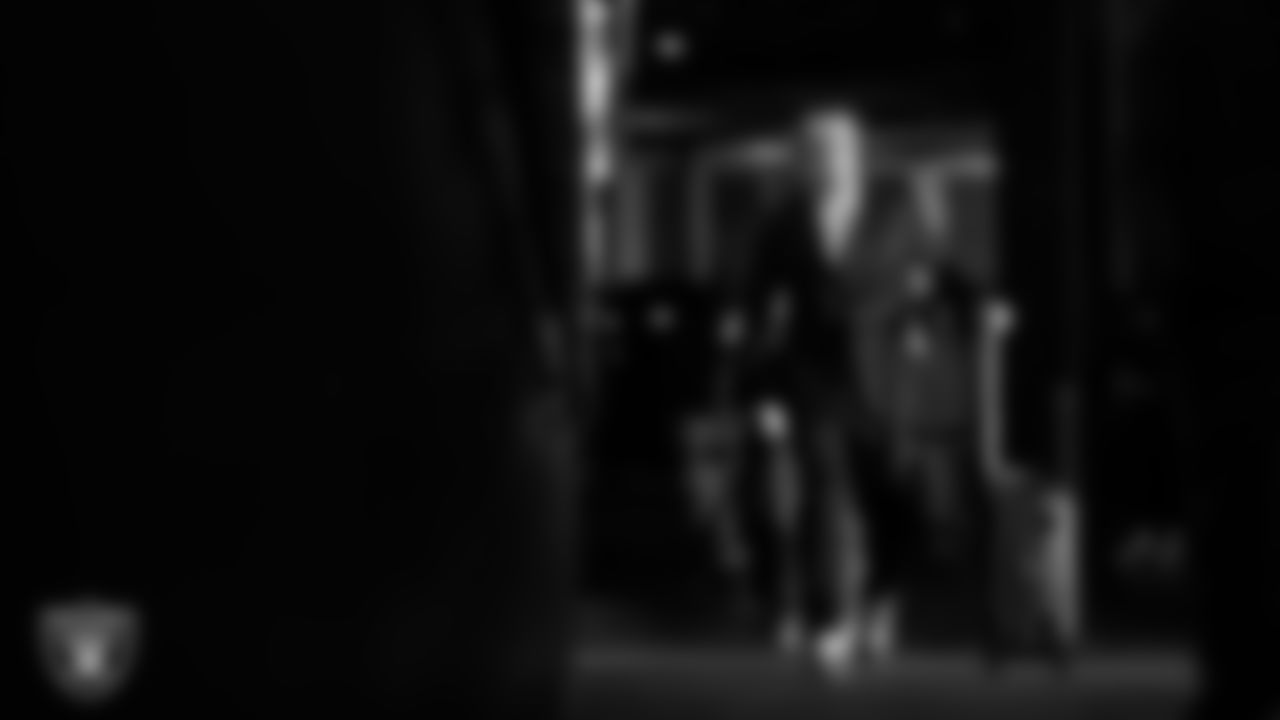 Las Vegas Raiders running back Dylan Laube (23) arrives to the regular season home game against the Jacksonville Jaguars at Allegiant Stadium.