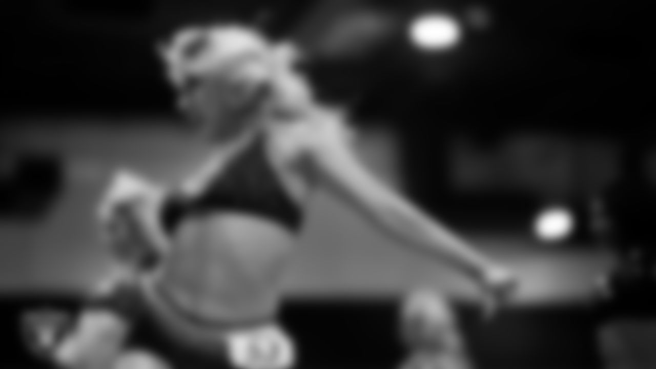 A dancer during the semifinal round of the 2025 Raiderettes Auditions at The Studio.
