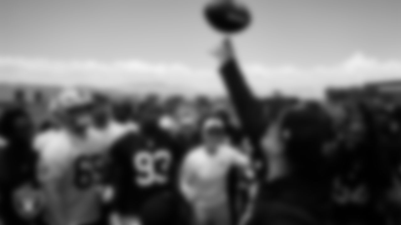 The Las Vegas Raiders at an Organized Team Activity (OTA) at Intermountain Health Performance Center.