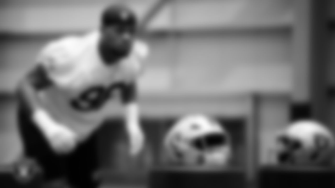 Las Vegas Raiders defensive tackle Jonah Laulu (96) during practice at Intermountain Health Performance Center.