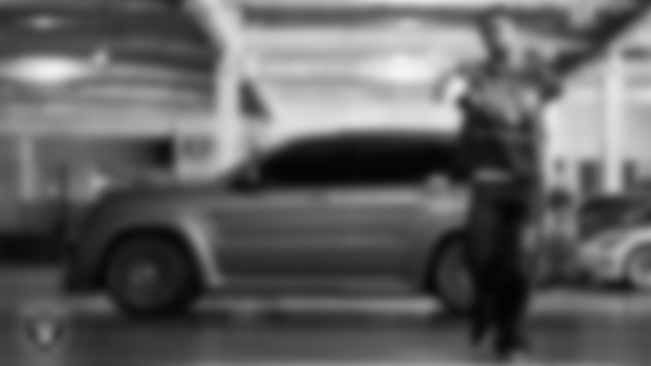 Las Vegas Raiders cornerback Eric Stokes (22) arrives to the regular season home game against the New York Giants at Allegiant Stadium.