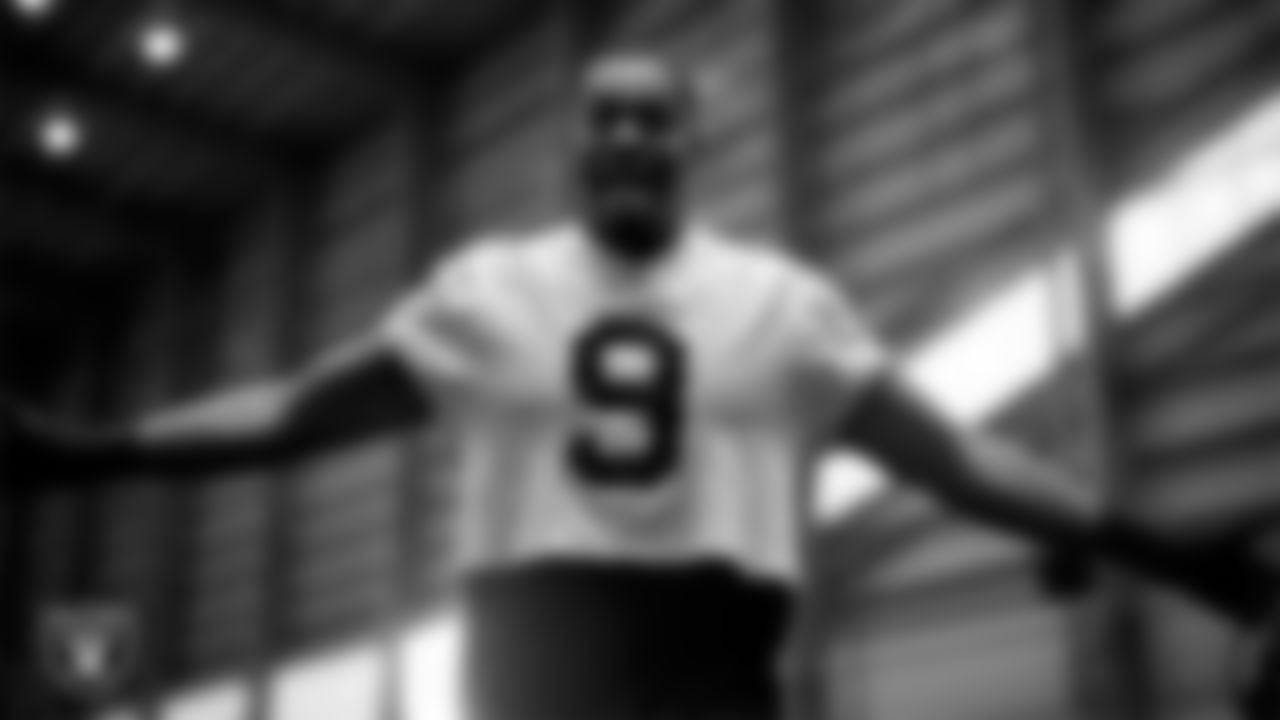 Las Vegas Raiders defensive end Tyree Wilson (9) during practice at Intermountain Health Performance Center.