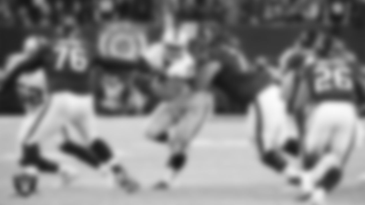 Oakland Raiders tackle Darius Latham (75) during the Wild Card Playoff game against the Houston Texans at NRG Stadium, Saturday, January 7, 2017, in Houston, Texas.