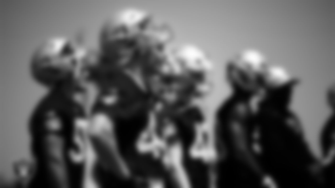 Las Vegas Raiders linebacker Tommy Eichenberg (44) at an Organized Team Activity (OTA) at Intermountain Health Performance Center.
