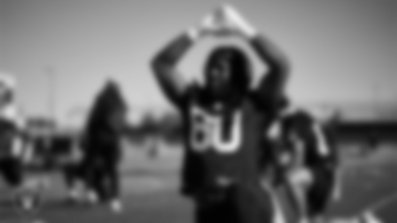 Las Vegas Raiders tight end Ian Thomas (80) during practice at Intermountain Health Performance Center.