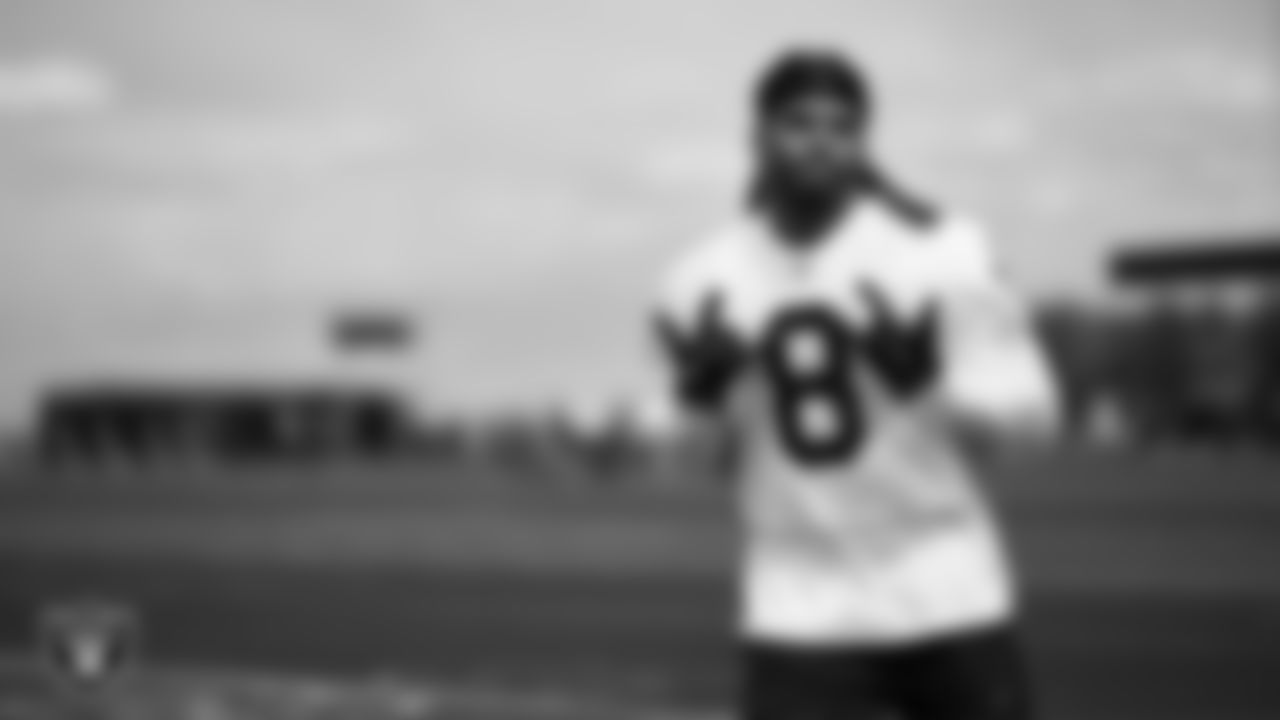 Las Vegas Raiders running back Ameer Abdullah (8) at a workout during phase two of the offseason program at Intermountain Health Performance Center.