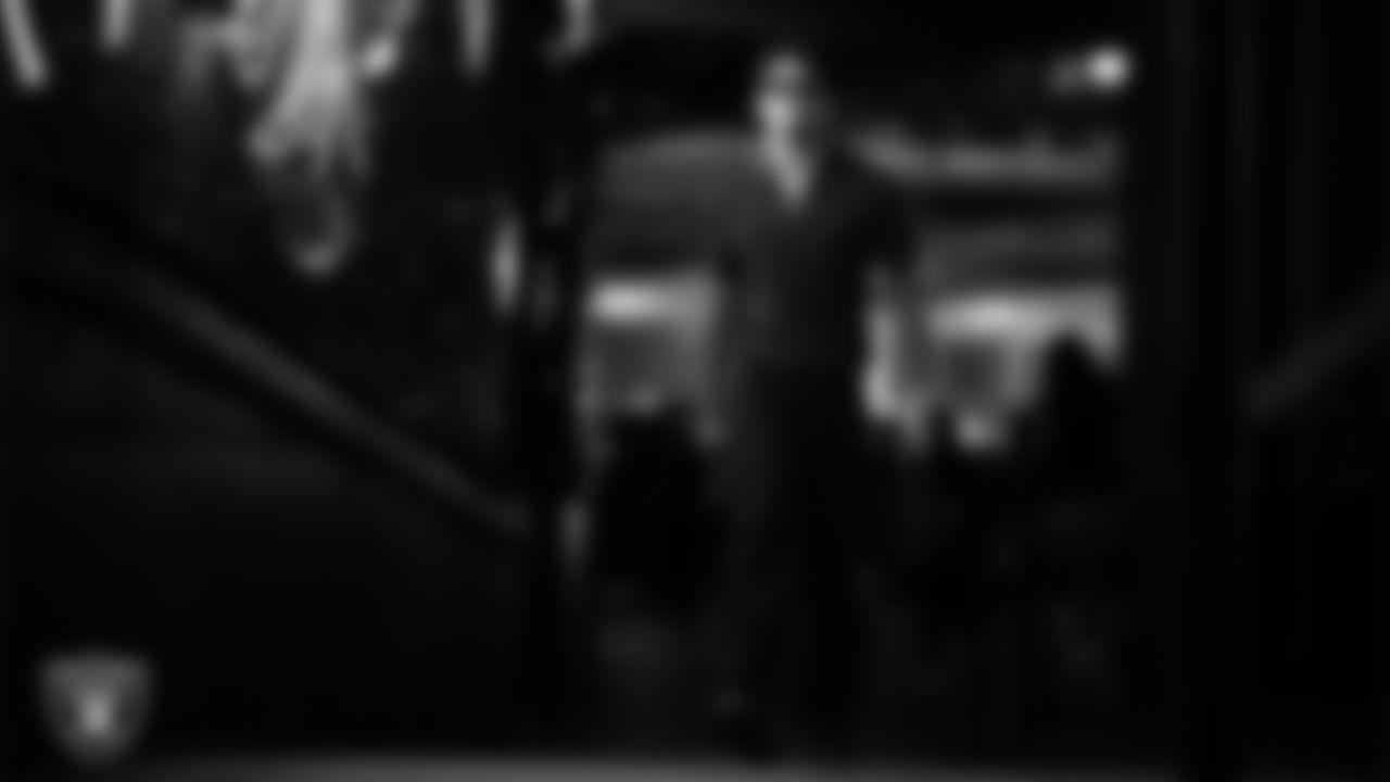 Las Vegas Raiders safety Isaiah Pola-Mao (20) arrives to the regular season home game against the Dallas Cowboys at Allegiant Stadium.