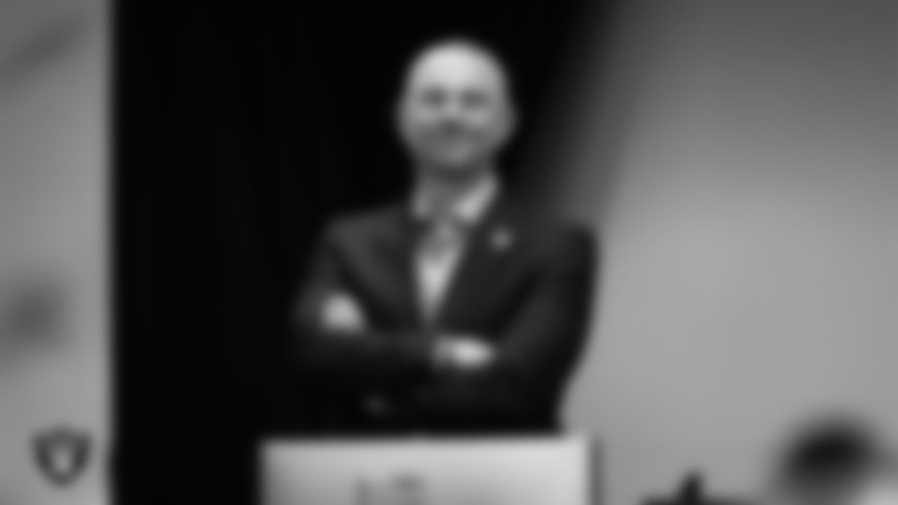 Las Vegas Raiders General Manager John Spytek in the draft room on day 1 of the 2025 NFL Draft at Las Vegas Raiders Headquarters.