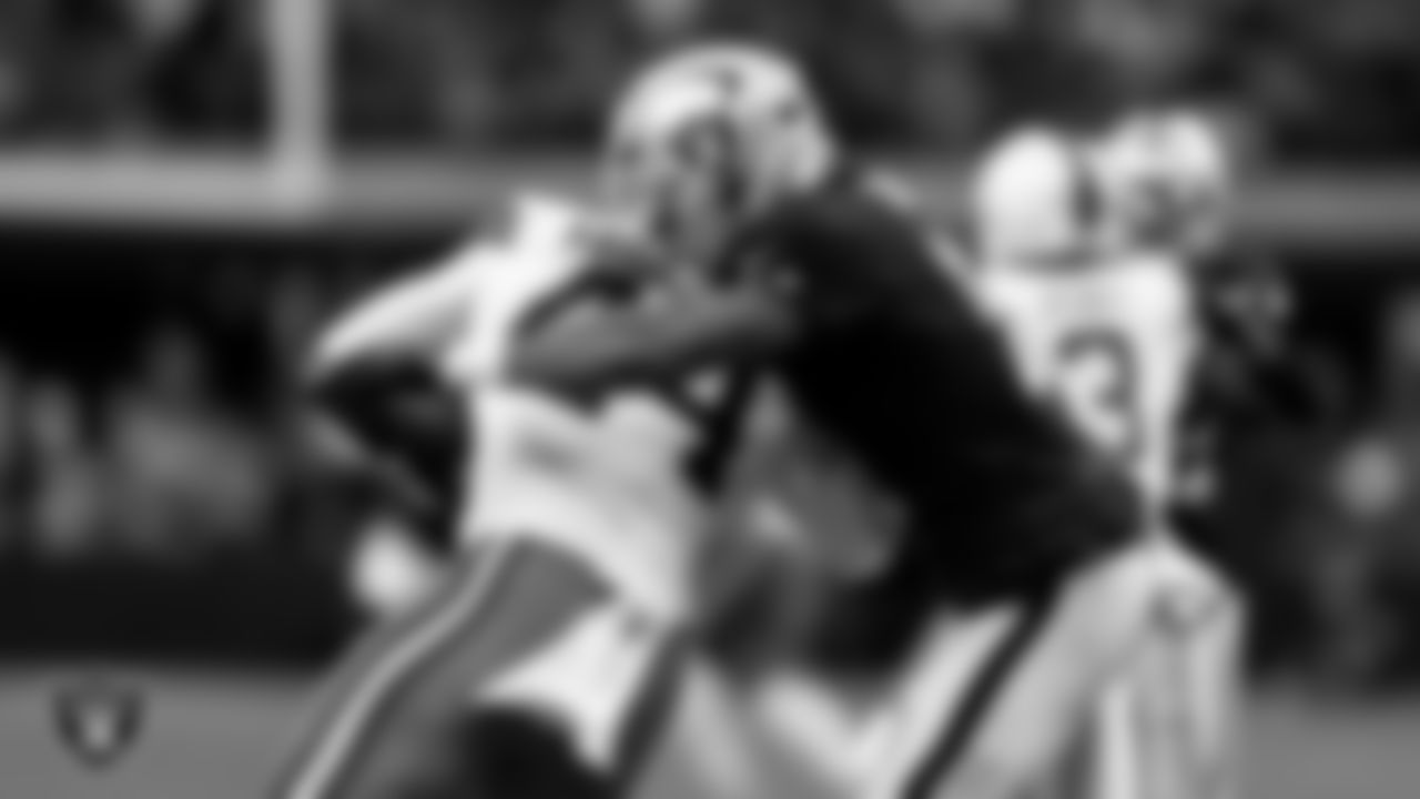 Las Vegas Raiders safety Jeremy Chinn (11) during the regular season home game against the Cleveland Browns at Allegiant Stadium.