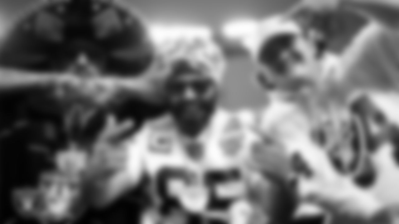 Fans before the Las Vegas Raiders' regular season away game against the Denver Broncos at Empower Field at Mile High.