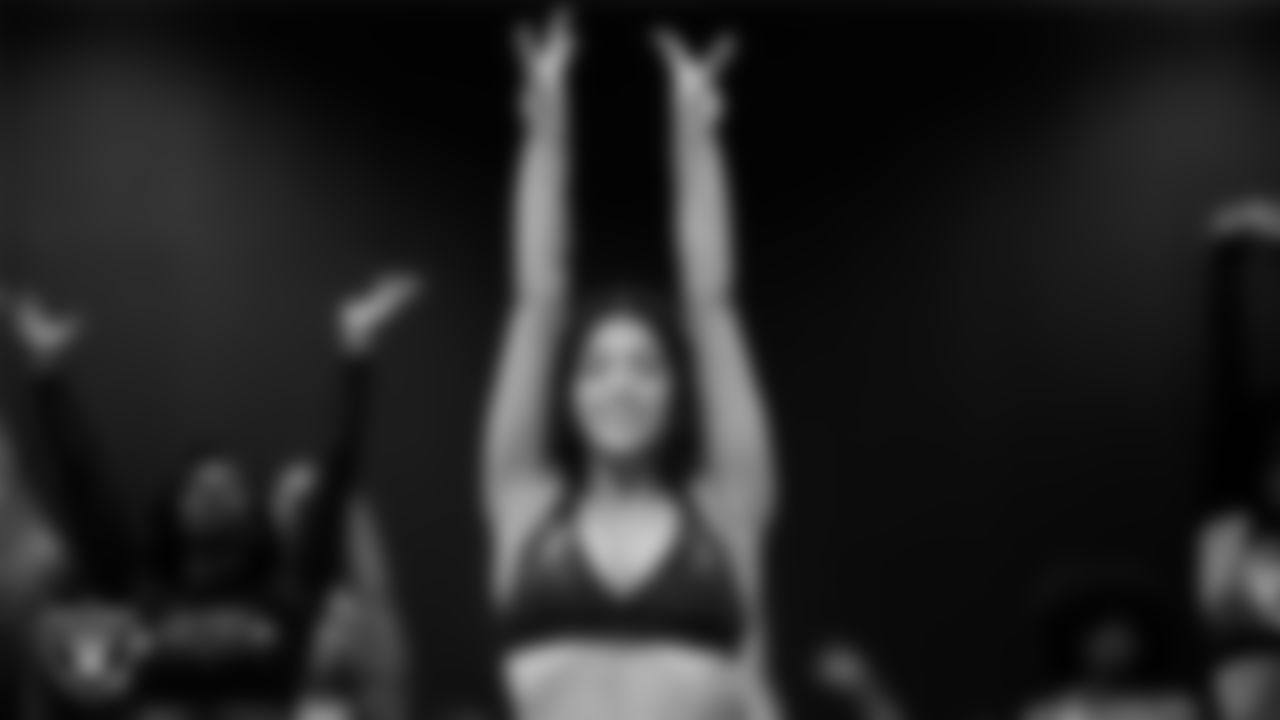A dancer during the semifinal round of the 2025 Raiderettes Auditions at The Studio.