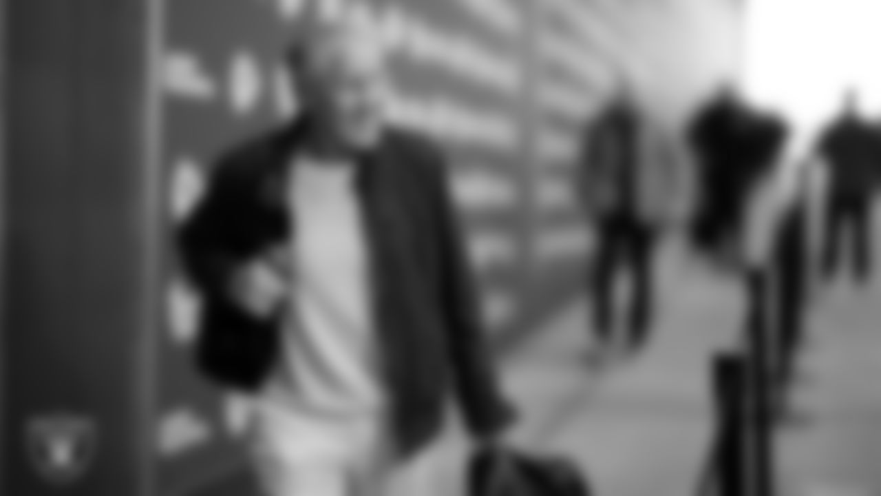 Las Vegas Raiders Head Coach Pete Carroll arrives to the regular season away game against the Kansas City Chiefs at GEHA Field at Arrowhead Stadium.