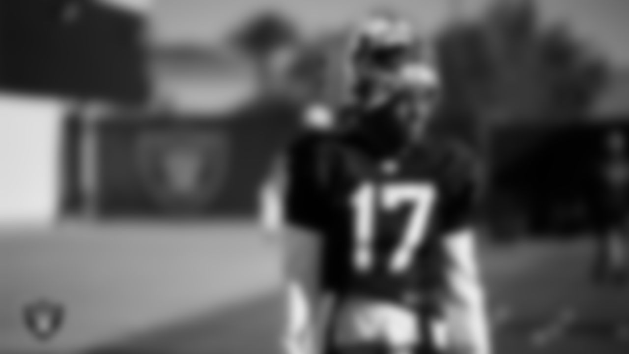 Las Vegas Raiders wide receiver Tyler Lockett (17) during practice at Intermountain Health Performance Center.