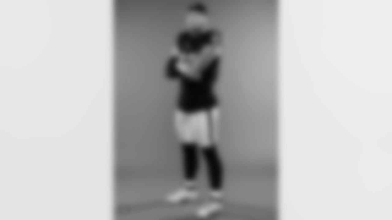 Las Vegas Raiders linebacker Matt Jones (42) poses for a photo at the 2025 Raiders Media Day.