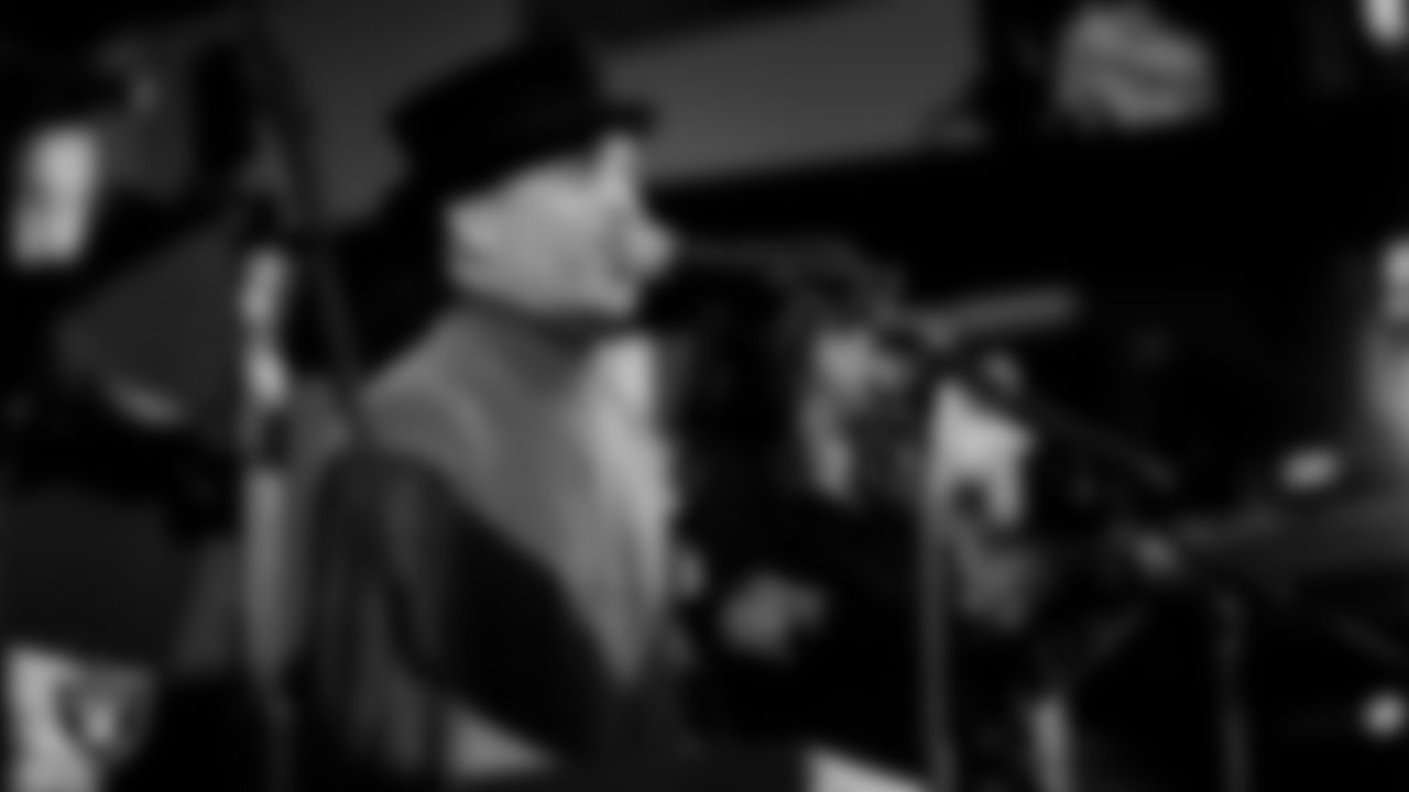 The Family Stone Band performs during halftime at the Las Vegas Raiders' regular season home game against the New York Giants at Allegiant Stadium.