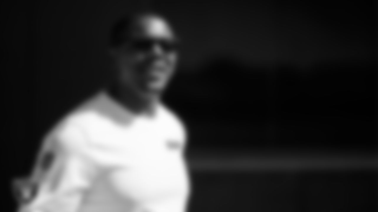 Las Vegas Raiders running backs coach DeLand McCullough at a workout during phase two of the offseason program at Intermountain Health Performance Center.