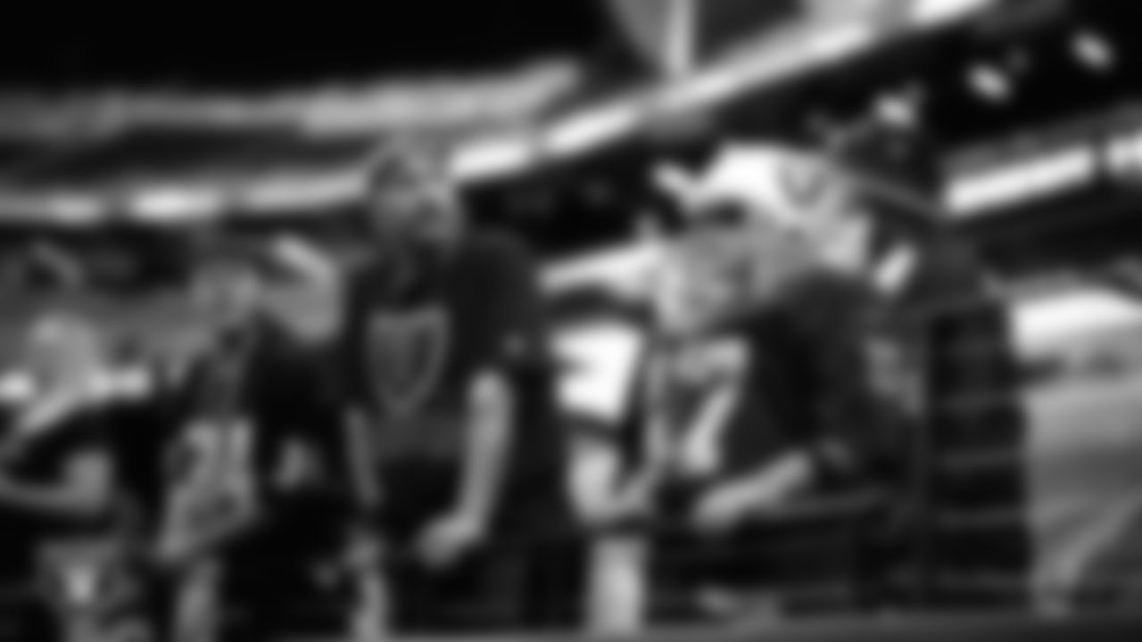 A fan before the Las Vegas Raiders' regular season home game against the Jacksonville Jaguars at Allegiant Stadium.