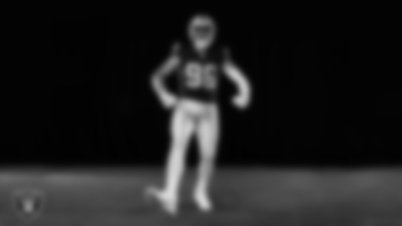 Las Vegas Raiders defensive end Maxx Crosby (98) poses for a photo at the 2025 Raiders Media Day.