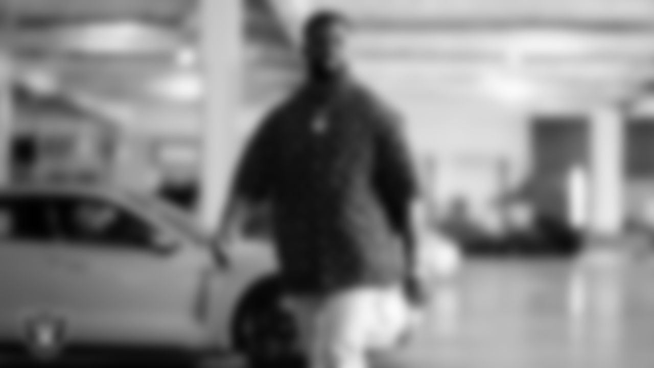 Las Vegas Raiders running back Raheem Mostert (31) arrives to the regular season home game against the Jacksonville Jaguars at Allegiant Stadium.