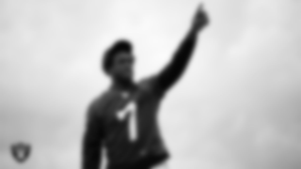 Las Vegas Raiders quarterback Geno Smith (7) during practice at Intermountain Health Performance Center.