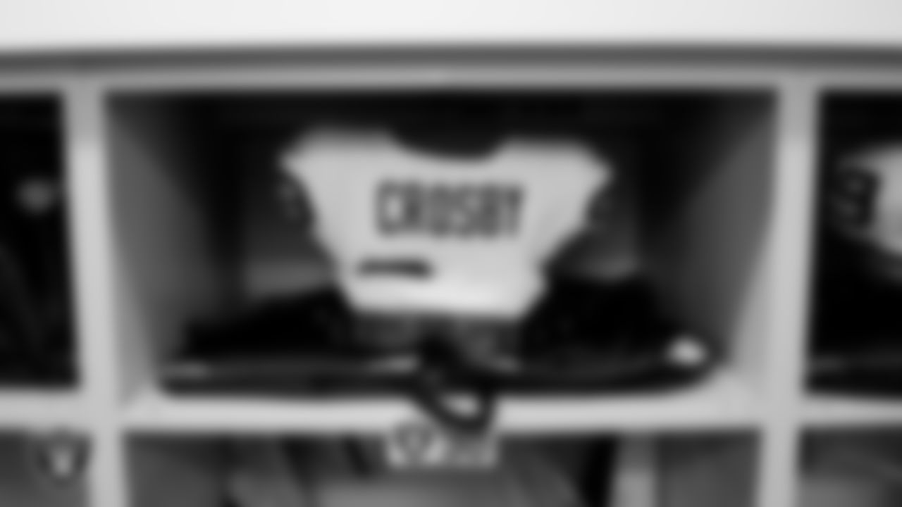 The locker room prior to the Las Vegas Raiders' arrival for their regular season away game against the Los Angeles Chargers at SoFi Stadium.