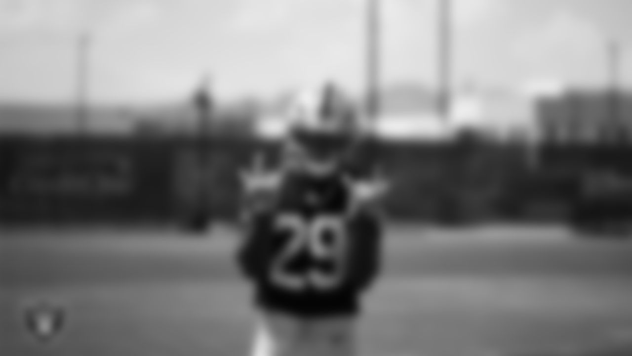 Las Vegas Raiders safety Chris Smith II (29) at an Organized Team Activity (OTA) at Intermountain Health Performance Center.