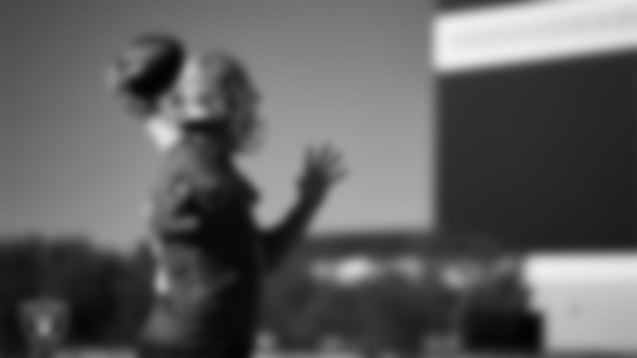 Las Vegas Raiders quarterback Cam Miller (5) during practice at Intermountain Health Performance Center.