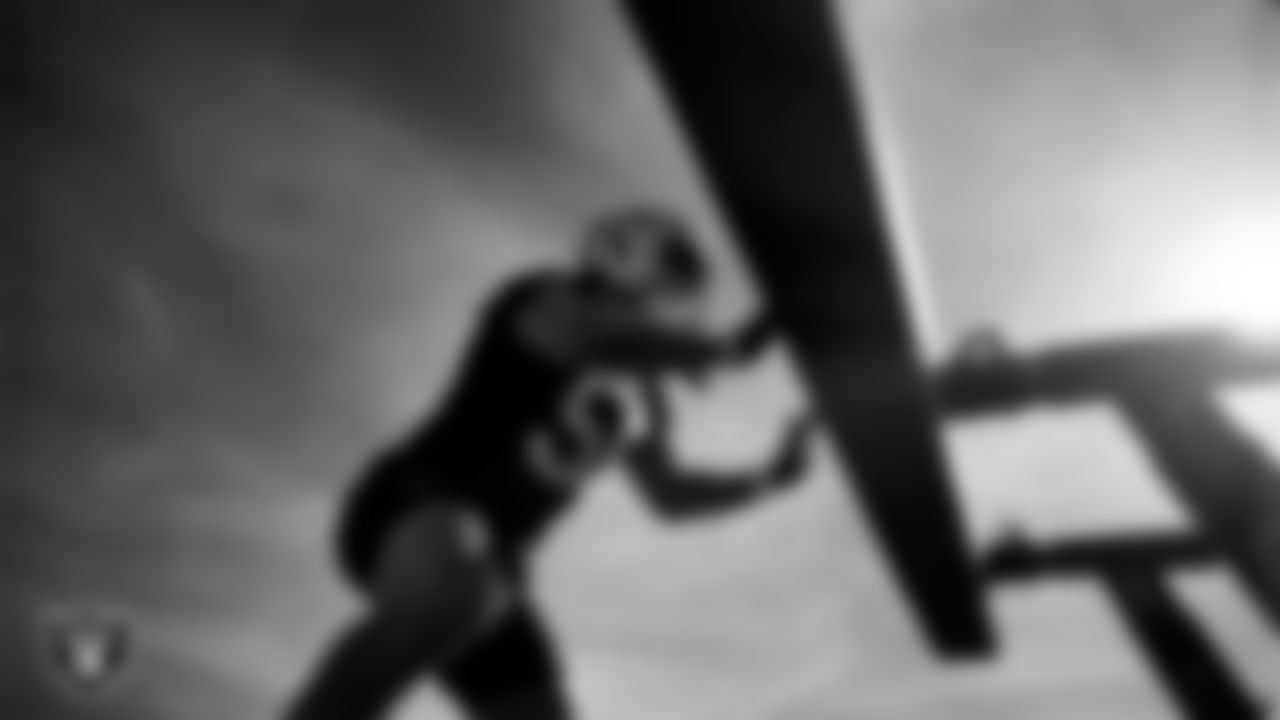 Las Vegas Raiders linebacker Cody Lindenberg (55) during practice at Intermountain Health Performance Center.