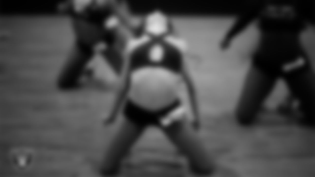 A dancer during the semifinal round of the 2025 Raiderettes Auditions at The Studio.