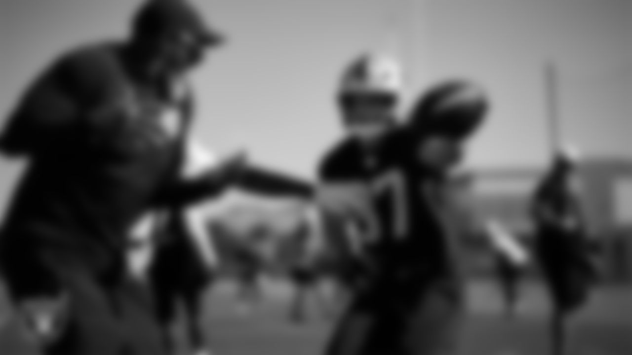 Las Vegas Raiders tight end Michael Mayer (87) during practice at Intermountain Health Performance Center.