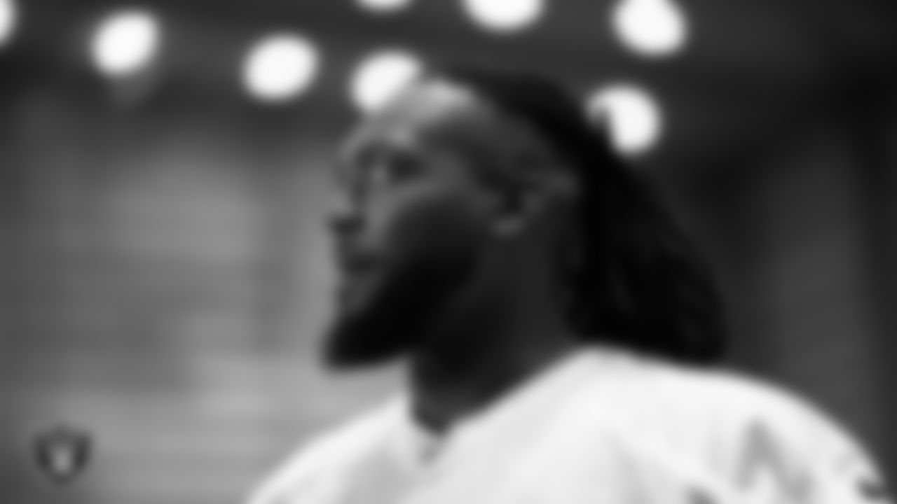 Las Vegas Raiders defensive tackle Adam Butler (69) during practice at Intermountain Health Performance Center.