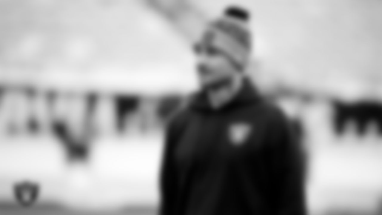 Las Vegas Raiders offensive assistant Sean Binckes before the regular season away game against the Philadelphia Eagles at Lincoln Financial Field.