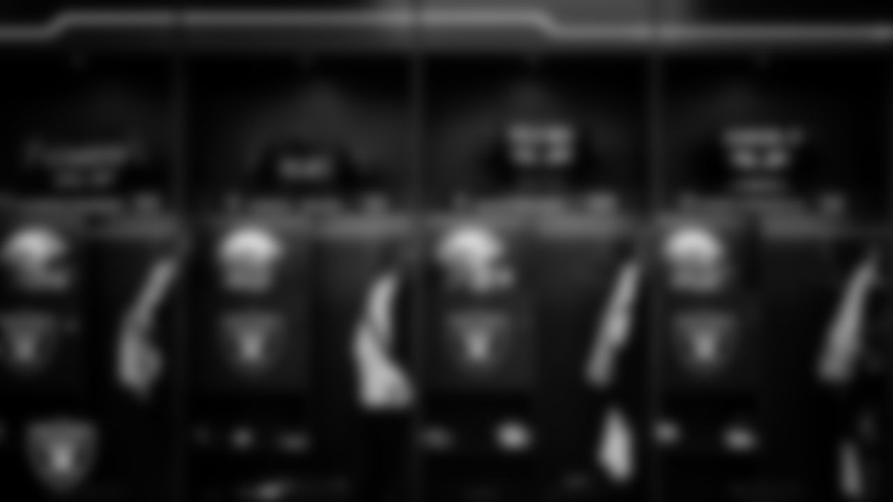 The locker room prior to the Las Vegas Raiders' arrival for their regular season home game against the New York Giants at Allegiant Stadium.