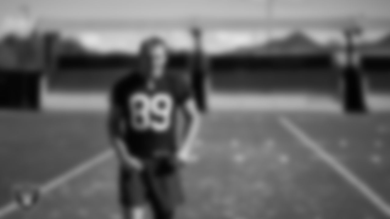 Las Vegas Raiders tight end Brock Bowers (89) during practice at Intermountain Health Performance Center.
