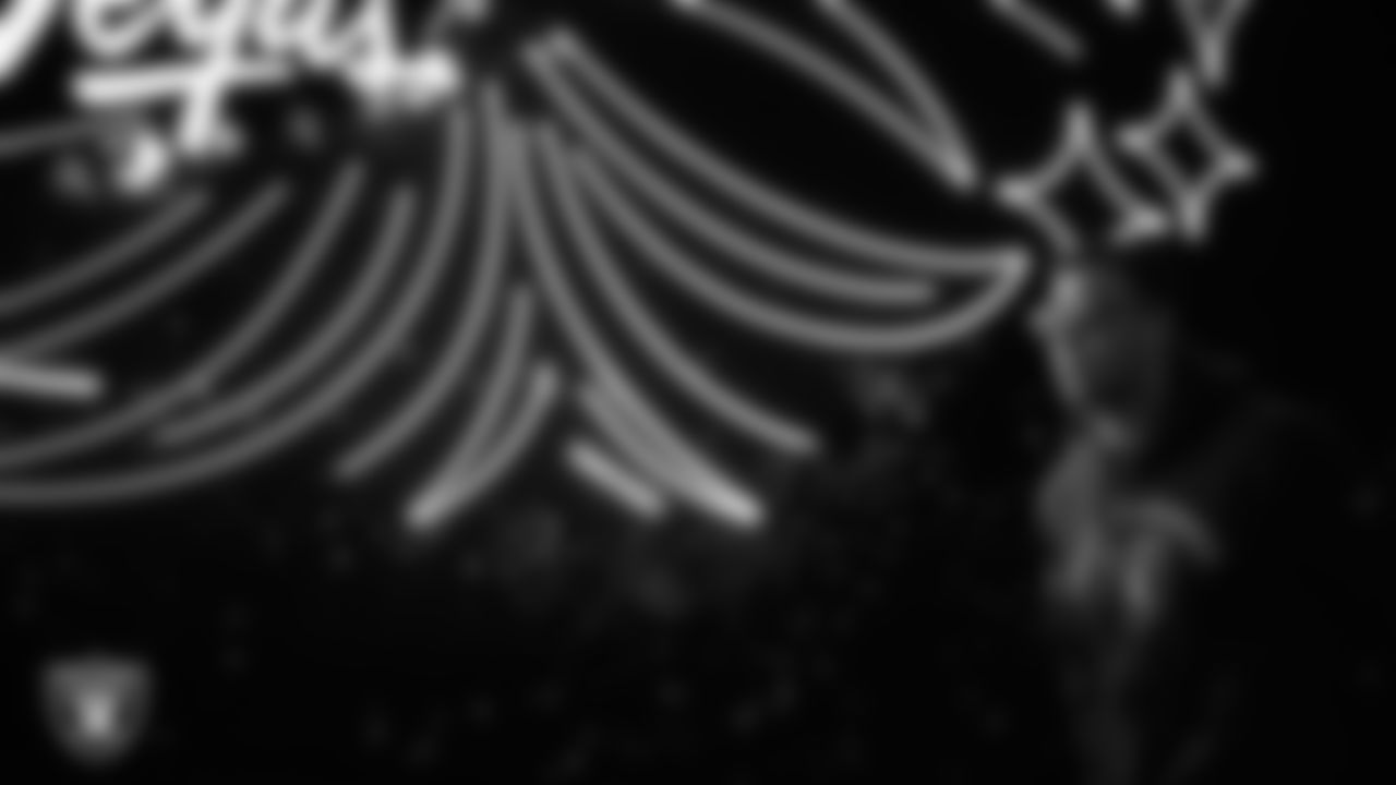 Las Vegas Raiders wide receiver Jack Bech (18) arrives to the regular season home game against the New York Giants at Allegiant Stadium.