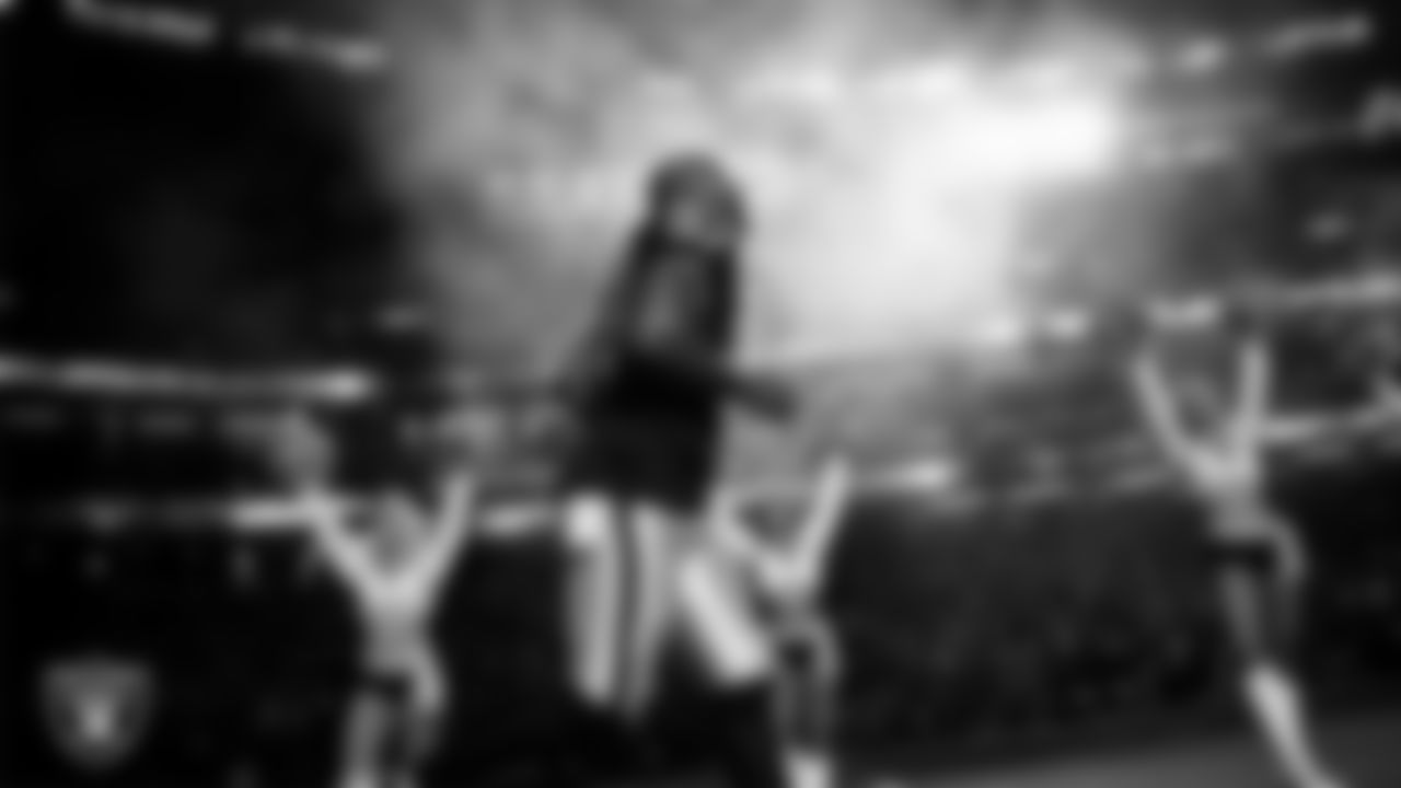 Las Vegas Raiders linebacker Germaine Pratt (57) is introduced onto the field before the regular season home game against the Los Angeles Chargers at Allegiant Stadium,