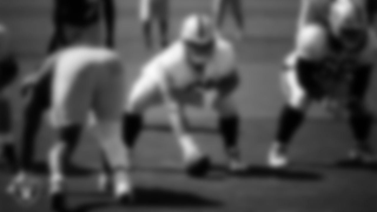 Las Vegas Raiders offensive lineman Jordan Meredith (61) on the field for a joint practice with the San Francisco 49ers at 2025 Training Camp at Intermountain Health Performance Center.