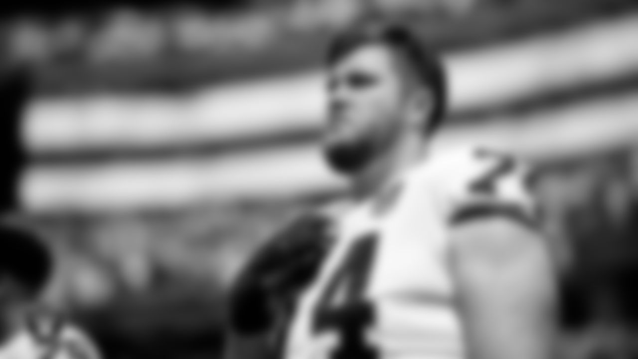 Las Vegas Raiders tackle Kolton Miller (74) during the national anthem before the regular season away game against the Los Angeles Chargers at SoFi Stadium.