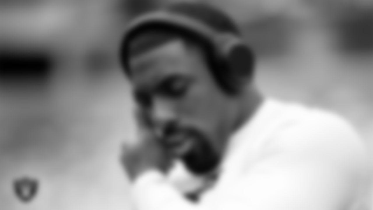 Las Vegas Raiders defensive tackle Thomas Booker IV (99) warming up before the regular season away game against the Philadelphia Eagles at Lincoln Financial Field.