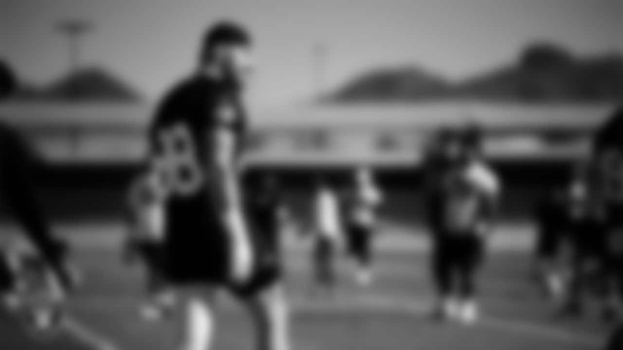 Las Vegas Raiders defensive end Maxx Crosby (98) during practice at Intermountain Health Performance Center.