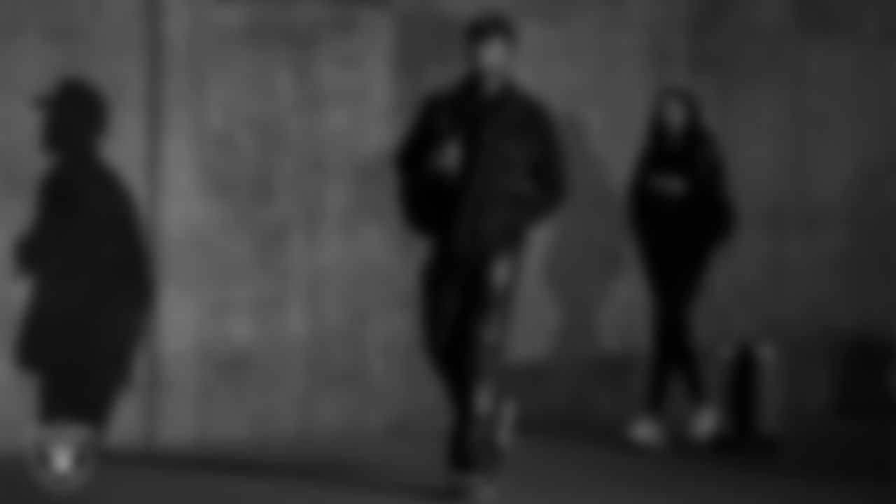 Las Vegas Raiders wide receiver Justin Shorter (88) arrives to the regular season away game against the Kansas City Chiefs at GEHA Field at Arrowhead Stadium.